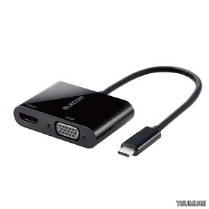 �y���������z�h�b�L���O�X�e�[�V���� USB-C HDMI �ϊ� TYPE-C - HDMI & VGA ( D-sub15�s�� ) �ϊ��A�_�v�^ �u���b�N �yiPhone 16/16 Pro/16 Pro Max/16 Plus �Ή����؍ρz AD-CHDMIVGABK