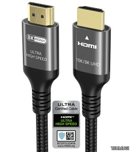 �y���������z8k 4k HDMI 2.1�P�[�u�� 13�t�B�[�g �F�� 48Gbps 1ms ������HDMI�P�[�u�� 4k 120Hz 144Hz 8k 60Hz 12bit DTS:X HDCP2.3 HDR10+ SBTM ARC eARC Mac Gaming PC �T�E���h�o�[ RTX3080 PS5 Xbox�Ή�