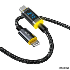 �y���������zUSB-C to Lightning �P�[�u�� 27W �y�}���[�d/MFi�F��/�[�d�X�e�[�^�X�����v�z �^�C�vC ���C�g�j���O �[�d�P�[�u�� �i�C���� iPhone Android Samsung Galaxy MAGLINE PRO+ 1.2m �u���b�N EN-Ca12LL-BL