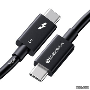 �y���������zCable Matters 80Gbps Thunderbolt 5 �P�[�u�� - 0.3m�A[�ő�120Gbps�ш敝�u�[�X�g�E240W�[�d�E8K / 4K 540Hz]�A�T���_�[�{���g5�P�[�u���AThunderbolt 4/USB4/USB-C�Ή��A�u���b�N