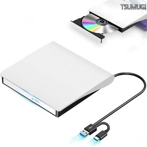 �y���������zDVD�h���C�u �O�t��DVD�h���C�u �������� 8XDVD& 24XCD ���w�h���C�u�O�t�� �ǎ�/������ �o�X�p���[ USB 2.0/3.0&Type-C���ڑ� �O�t��CD�h���C�u Window/Vista/Linux/Mac OS�Ή� MAC CD�h���C�u �O�t