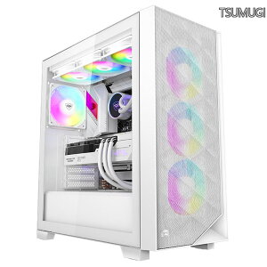�y���������zCPS C3D510 ARGB PC�P�[�X ATX�~�h���^���[ �����ɒʋC���̍��� ���b�V�����^���t�����g�p�l�� �G�A�t���[E-ATX/M-ATX/ITX �~�h���^���[PC�P�[�X 3��ARGB�t�@���𓋍� �ő� 390mm��GPU��