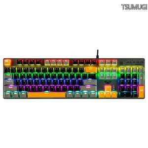 �y���������zAula S500 �L���Q�[�~���O�L�[�{�[�h 100%�t���T�C�Y ���J�j�J���L�[�{�[�h �e���L�[�t�� 104�L�[ NKRO �����L�[�L���b�v RGB�o�b�N���C�g�t�� PC & e�X�|�[�c���� �l�ԍH�w�݌v(Black&Gre