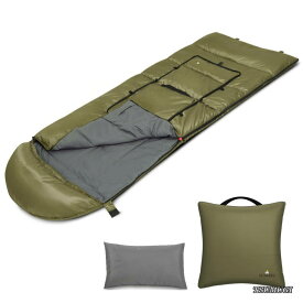 【送料無料】PEAK クッション型寝袋 シュラフ 1200g 丸洗いOK 軽量 コンパクト キャンプ アウトドア 災害対策 sonaeru
