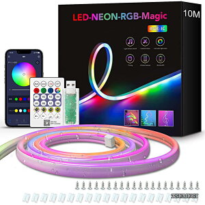 �y���������zAmazon.co.jp���� 10M �l�I�����C�g LED MagicColor����� led�e�[�v���C�g �h�� �����R���ƃX�}�z�A�v������ PC�e���r�o�b�N �Q�[�~���O �������O���p �������F �������� �ԐڏƖ� Neon Rop