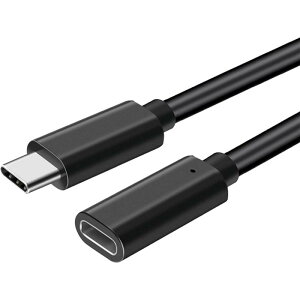 Type C 延長 ケーブル USB C 拡張 ケーブル(オス-メス)USB3.1 GEN1 4K 60z ビデオ伝送 3A 60W PD 急速充電 1m ブラック 互換ノートパソコン スマートフォン タブレットなどのType Cデバイス