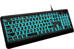 �傫�߂̕����̃o�b�N���C�g�t���L�[�{�[�h�A�Â���USB�L���R���s���[�^�[�L�[�{�[�h�A����z���C�gLED�t���t���T�C�Y�L�[�{�[�h Windows�f�X�N�A�m�[�g�p�\�R���APC�A�Q�[���ɑΉ�