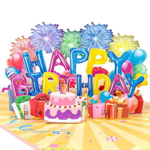 appy Birthday ポップアップ花火カード 大人と子供用の甘い3Dバースデーカード 封筒付き - 女性、男性、お母さん、お父さん、おばあちゃん、娘、息子、友達のためのユニークなハンド