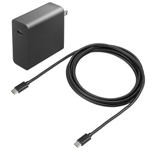 �T�v���C(Sanwa Supply) USB PD�Ή�AC�[�d��(PD100W�ETypeC�P�[�u���t��) ACA-PD93BK