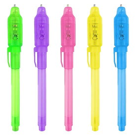 透明インクのスパイペン 5個セット インクペン 不可視インク ライト付き インクはすべて透明 文房用品 プレゼント 子供用