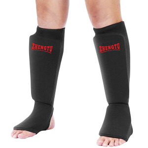 レッグサポーターレギュラー(1組)格闘技・空手用すね当て売れ筋No.1 3cm厚手スポンジ 足の甲保護パッド キックボクシング 総合格闘技 MMA Karate シンガード プロテクター 軽量 フィ