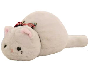 リアルな猫のペンケース - 大容量 ねこ ぬいぐるみ デザイン 筆入れ/化粧ポーチ/小物収納 に最適 可愛い おしゃれ 文房具ケース (学生・女性・子供に 誕生日プレゼント)