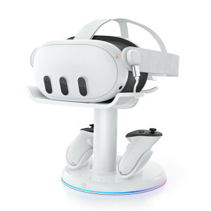 RGB �[�d�h�b�N Meta Quest 3 Quest 3S VR�w�b�h�Z�b�g �R���g���[���[ ���C�[�d�X�e�[�V���� �}�O�l�b�g�� �[�d�X�^���h �}���[�d �u���� ���[ �f�B�X�v���C LED���C�g ���� �Q�[�~���O �}�X�g�A�C