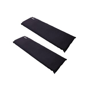 KAK インフレーターマット 7cm厚 アウトドアマット リバーシブル グレー/ブラック 自動膨張 収納袋付