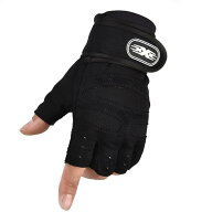 [] トレーニンググローブ フィットネスグローブ 筋トレ 手袋 リストラップ付き メッシュ仕様 M/L/XL メン…