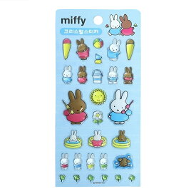 ミッフィー 3Dクリスタルステッカー ホワイト 韓国限定 正規品 立体 シール ステッカー 透明感 デコ スマホ 手帳 ノート キャラクター グッズ