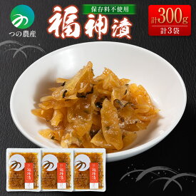 【送料無料】 福神漬 国産 無添加 保存料不使用 漬物 惣菜 小分け （100g×3袋） おかず おつまみ ご飯 弁当 つけもの おにぎり 大根 きゅうり 簡単 調理 宮崎 ＜つの農産＞