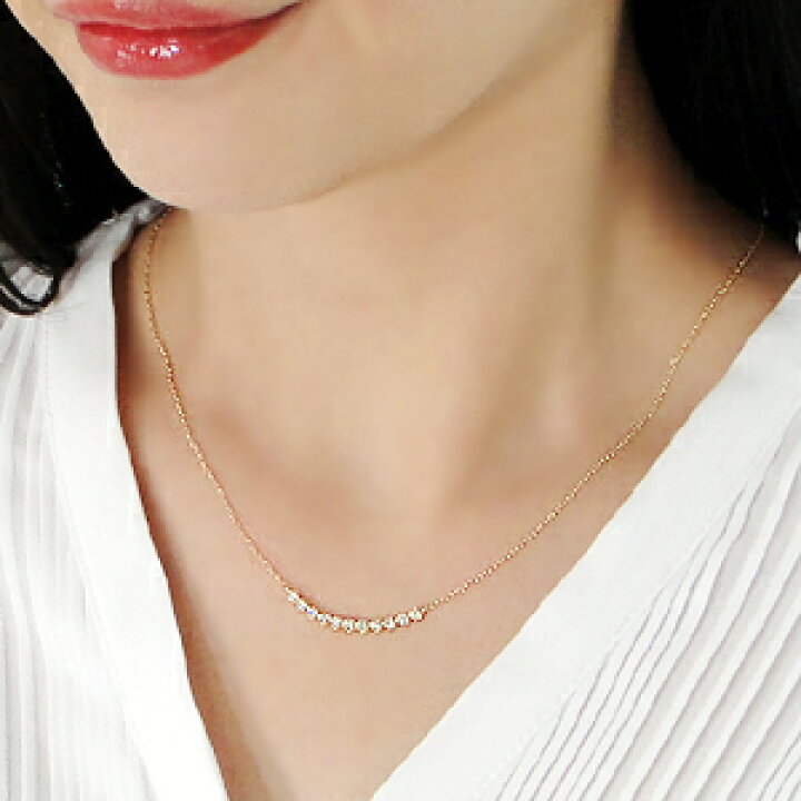 楽天市場】【K18YG【0.3ct】H&C ダイヤモンド ラインネックレス【鑑別  