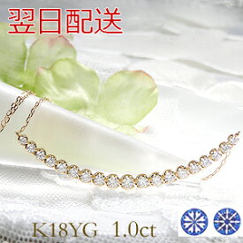 【翌日配送】K18YG【1.0ct】H&C ダイヤモンド ネックレス ラインネックレス【鑑別カード・スコープ付】ダイヤ ネックレス 1ct k18 ダイヤペンダント 人気 ダイヤ ゴールド ジュエリー ギフト 誕生日 女性 イエローゴールド スマイル お守りジュエリー