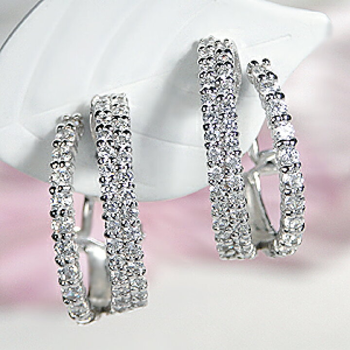 楽天市場】【2WAY】K18WG 豪華 1.0ct エタニティ ダイヤモンドピアス  