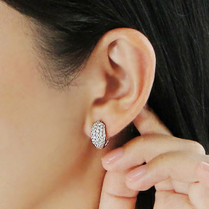 楽天市場】【2WAY】K18WG 豪華 1.0ct パヴェ ダイヤモンド ピアス 