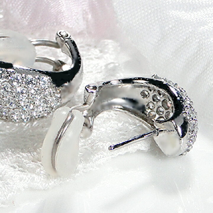 楽天市場】【2WAY】K18WG 豪華 1.0ct パヴェ ダイヤモンド ピアス 