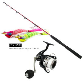 タコエギングセット ソルフィエスタ ロッド 鮹魂 110タイプ＋リール(PE1.5号相当200m付)＋タコエギ2個 / 蛸 たこ 釣り 入門セット 【送料無料】 【期間限定セール】
