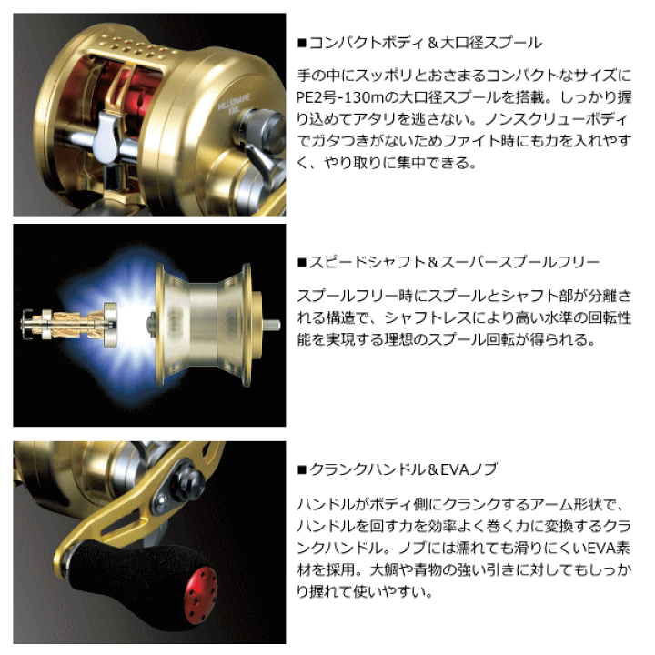 楽天市場】ダイワ 14 ミリオネア 100L (左ハンドル) / リール