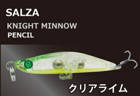 SALZA ナイトミノー ペンシル シンキング KM-50L (クリアライム) 【メール便発送】