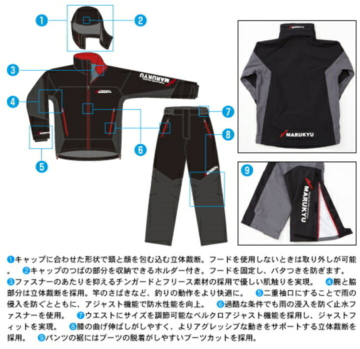 楽天市場】マルキュー 防寒着 オールウェザースーツ MQ-01 ブラック LL 