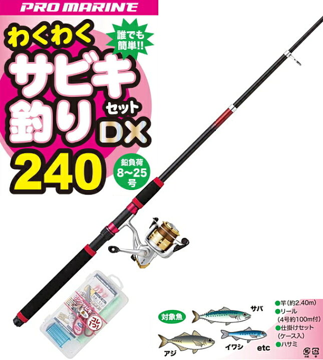 楽天市場】プロマリン わくわくサビキ釣りセットDX 240 釣具 【期間 