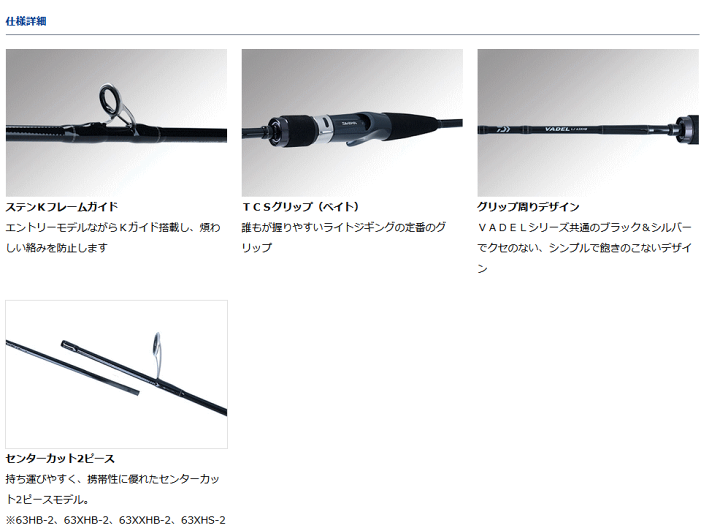 楽天市場】ダイワ ヴァデルLJ センターカット 63XHB-2 (ベイトモデル