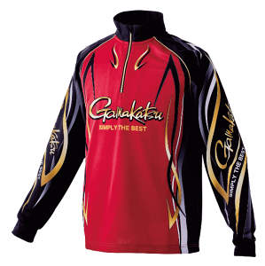 がまかつ 2WAYプリントジップシャツ GM-3734 レッド 3Lサイズ / ウェア gamakatsu 【期間限定セール】