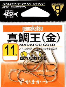 がまかつ 真鯛王 金 15号 / マダイ 針 鈎 ハリ つり具 【メール便発送】