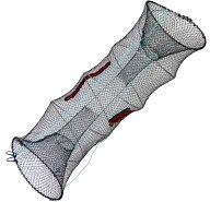 魚 エビ カニ 仕掛け 網カゴ ファイブスター スプリングカゴ KG105 90×30cm｜つり具