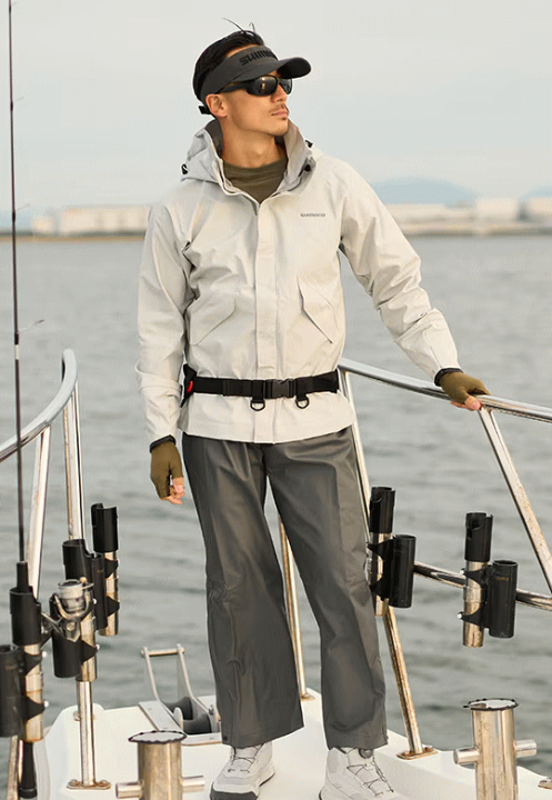 シマノ マリンスーツ RA-301V ライトグレー Mサイズ / レイン