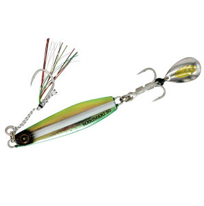 ハヤブサ カンタン巻くだけブレードジグ ジャックアイマキマキ 40g #20 キビナグローヘンコウグリーン / メタルジグ ルアー つり具 【メール便発送】