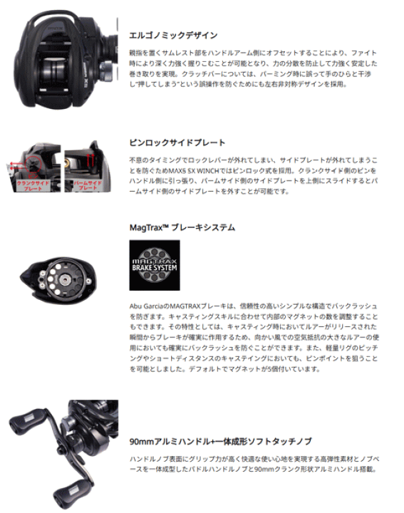 楽天市場】アブガルシア マックス5 SX ウィンチ MAX5 SX WINCH (右