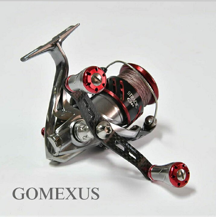 楽天市場 送料無料 Gomexus ウィング型 カーボン ダブルハンドル シマノ S2 用 アルミハンドルノブ レッド 2個付き リール リールパーツ リール カスタム フィッシング ゴメクサス 98mm 釣りボウズ