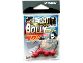 カツイチ／KATSUICHI　KJ-21R　海上つり堀ボリー　カラー：レッド　（BOLLY　エサ用ジグヘッド　入数：4本）