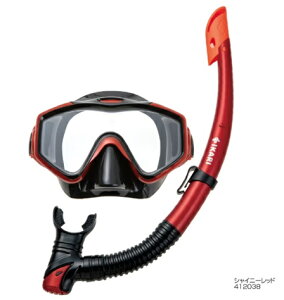 【イカリ】SM-120 スノーケルマスクセット レギュラー #シャイニーレッド