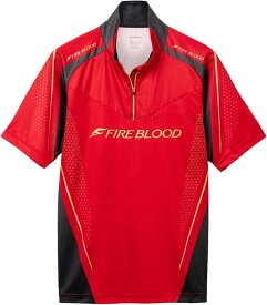 【シマノ(SHIMANO)】SH-125W　リミテッドプロハーフジップシャツショートスリーブ　Lサイズ ブラッドレッド　在庫処分