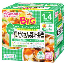 和光堂　ビッグサイズの栄養マルシェ　具だくさん豚汁弁当　彩り野菜の豚丼　具だくさん豚汁　1歳4ヶ月頃〜　(130g+80g)　ベビーフード　セット　※軽減税率対象商品