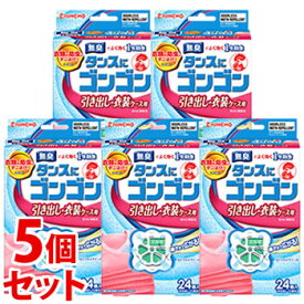 《セット販売》　金鳥　KINCHO　キンチョウ　タンスにゴンゴン　引き出し・衣装ケース用　1年防虫　無臭タイプ　(24個入)×5個セット