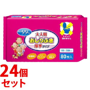 《セット販売》 大一紙工 水分99% 大人用おしりふき 厚手タイプ (80枚入)×24個セット 防災