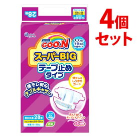 《セット販売》　大王製紙 エリエール グーン スーパーBIG テープ止めタイプ 男女共用 (28枚)×4個セット 15〜35kg　【医療費控除対象品】