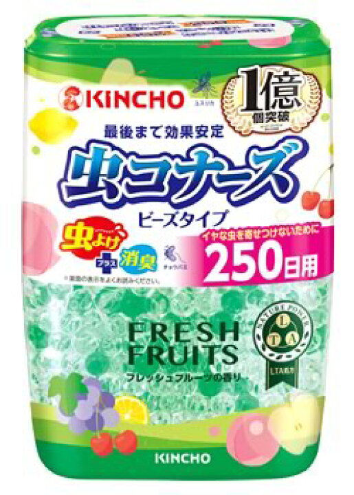 楽天市場 金鳥 Kincho キンチョウ 虫コナーズ ビーズタイプ 250日用 フレッシュフルーツの香り 360g 虫よけ 室内用 消臭 芳香剤 ツルハドラッグ