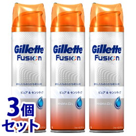 《セット販売》　P&G ジレット フュージョン シェービングジェル ピュア＆センシティブ (195g)×3個セット カミソリ 髭剃り　【P＆G】