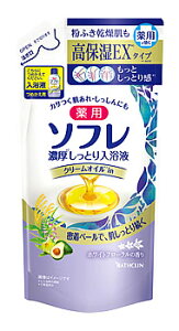 バスクリン 薬用ソフレ 濃厚しっとり入浴液 ホワイトフローラルの香り つめかえ用 (400mL) 詰め替え用 薬用入浴剤 【医薬部外品】