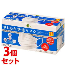 【当日発送】　《セット販売》　くらしリズム やわらか快適マスク ふつうサイズ (65枚)×3個セット マスク 防災　【送料無料】　【smtb-s】